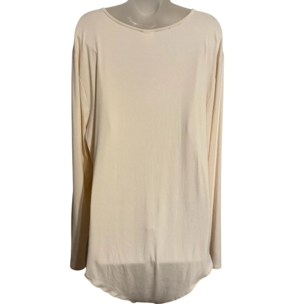 NWT  Belle Du Jour Ribbed Cream BODYSUIT  PLUS:  4X      #CL - Picture 5 of 8